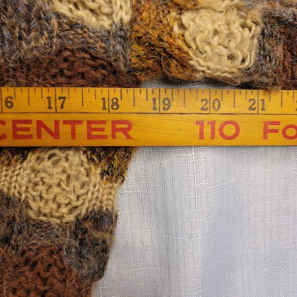 New Expressions 80's Vintage Bobbie Brooks Large Sweater Brown Yellow Wool Blend - Picture 5 of 6